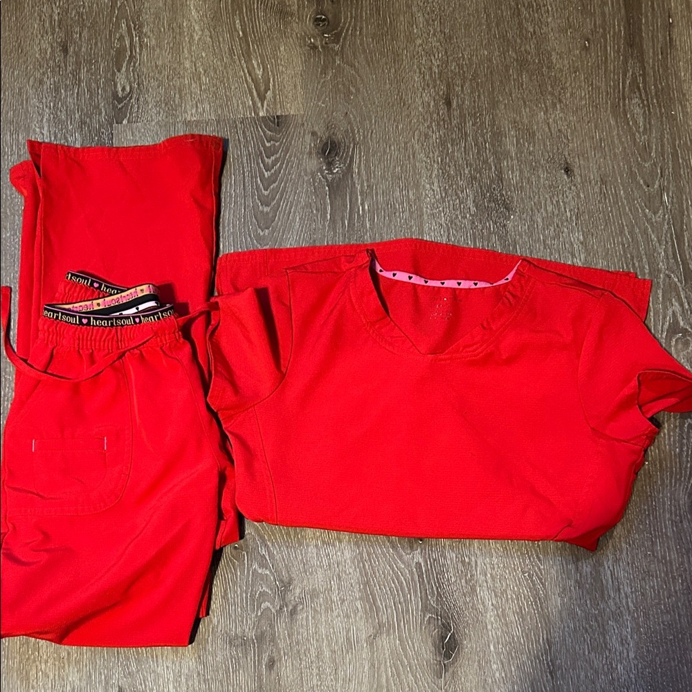 Red Scrub Set